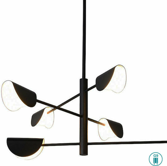 Viokef Ada Pendant Light Black for 6 Bulbs G9 125x116cm