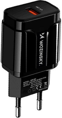 Wozinsky Charger Without Cable with USB-A Port Quick Charge 3.0 Blacks (WWC-B02)