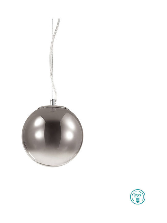 Ideal Lux Mapa Fade SP1 Κρεμαστό Φωτιστικό Ασημί με Ντουί E27 40x40x135εκ.
