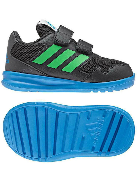 Altarun Altarun Kids Sports Shoes Running with Hoop & Loop Closure Carbon / Vivid Green / Bright Blue