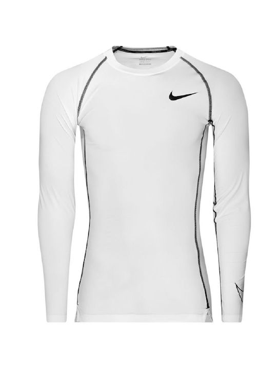 Nike Pro Men's Athletic Long Sleeve Blouse White