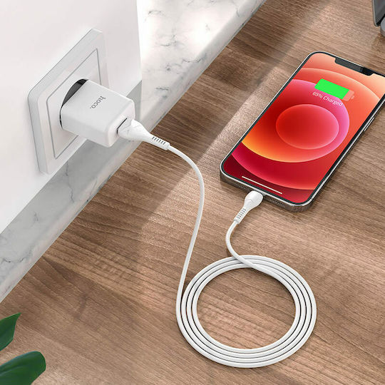 Hoco Încărcător cu Port USB-A și Cablu Lightning Albς (N9 Especial)