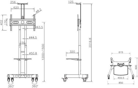 Multibrackets M Public Floorstand Basic Стойка за телевизор Подов до 60" и 50кг