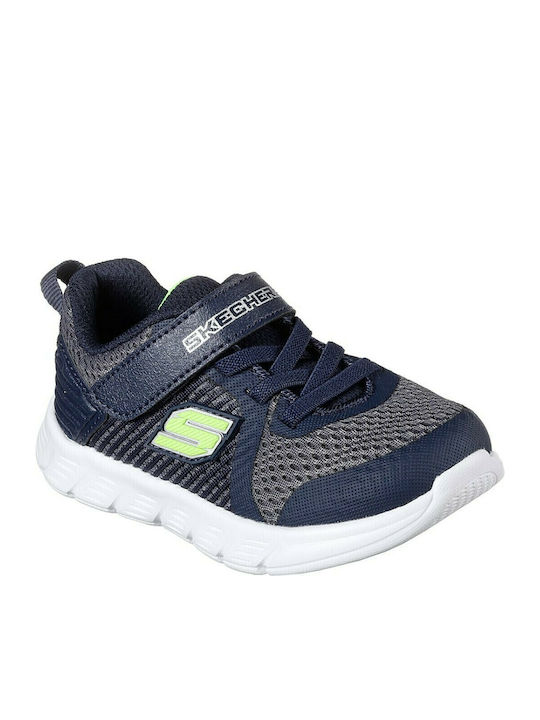 COMFY FLEX HYPER STRIDE Kids Sports Shoes Running with Hoop & Loop Closure Navy Blue