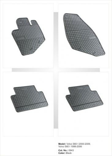 Frogum Set of Front and Rear Mats 4pcs for Volvo S60 / S80 / V70 / XC 70 2000-2007 Black