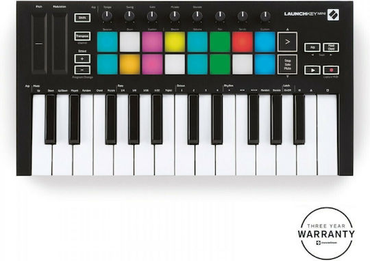 Novation Midi Keyboard Launchkey Mini MK3 with 25 Keyboard Black