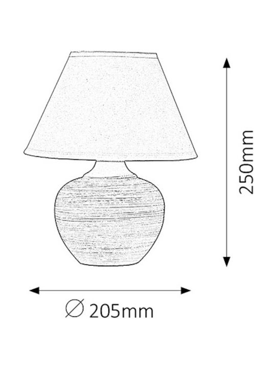 Rabalux Molly Ceramic Table Lamp for Socket E14 with White Shade and Blue Base