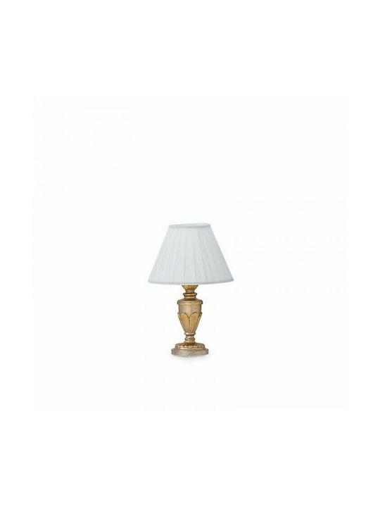 Ideal Lux Metal Table Lamp for Socket E14 with White Shade and Multicolor Base