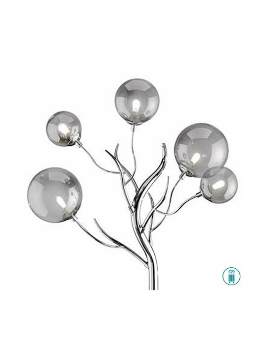 Wofi Floor Lamp H177xW54cm. with Socket for Bulb G9 Silver