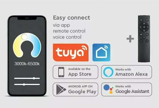 Home Lighting Smart Πλαφονιέρα Οροφής 60εκ. Μαύρη με Ενσωματωμένο LED και Τηλεχειριστήριο