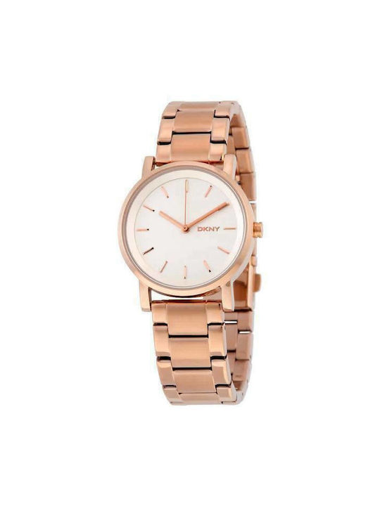 DKNY Watch with Pink Gold Metal Bracelet NY2344