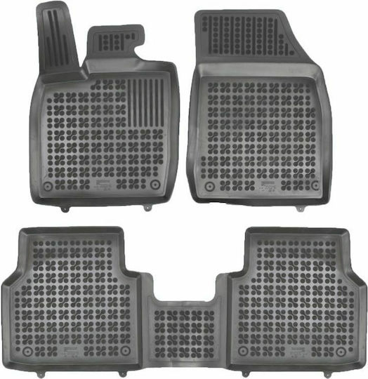 Rezaw Plast Set of Front and Rear Mats 3pcs Tray Type for Skoda Enyaq 2020+ Black
