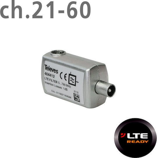 Televes HR (High Rejection) LTE/4G 47-790 MHz Filter Satelliten 404412