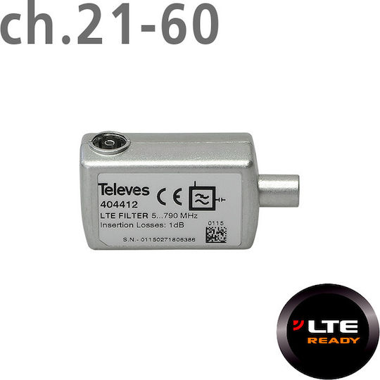 Televes HR (High Rejection) LTE/4G 47-790 MHz Filter Satelliten 404412