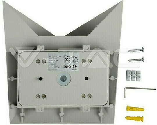 V-TAC Vt-825 Επιτοίχια Εξωτερική Πλαφονιέρα LED IP65 5W με Θερμό Λευκό Φως