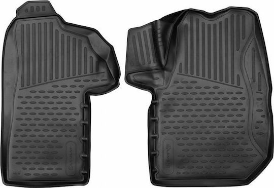 Novline Set of Front and Rear Mats 3pcs Tray Type for Renault Master 2010+ Black