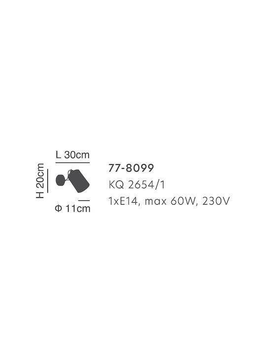 Home Lighting Shiro Single Spot with Socket E14 in White Color