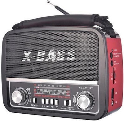 Waxiba XB-471URT Portable Radio Rechargeable with USB Red