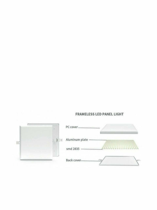 Atman Platz Vertieft LED Panel 36W mit Kaltweiß Licht 6000K