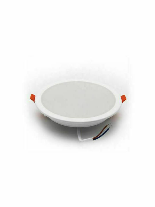 Adeleq Rund Vertieft LED Panel 20W mit Warmes Weiß Licht 3000K
