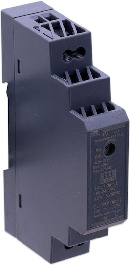 Mean Well HDR15-12 DIN Rail Power Supply 1.25A/12V/15W