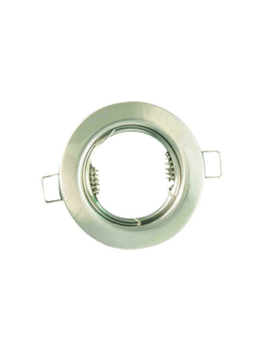 Geyer Round Metallic Frame for Spot GU10 Nickel Matte Silver 8x8cm. 1pcs