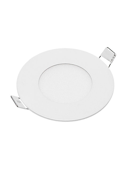 Optonica Rund Metallisch Einbau Spot mit integriertem LED und Natürliches Weißes Licht Weiß 8.5x8.5cm. 1Stück
