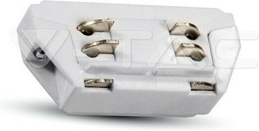 V-TAC Track Connector for Spotlights 4 Straight Cables White White 3655