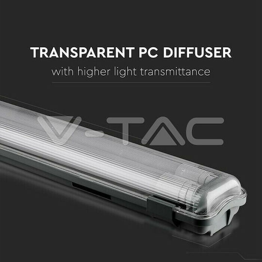 V-TAC Lighting Batten Outdoor with 2 LED Lamps T8 18W 126cm