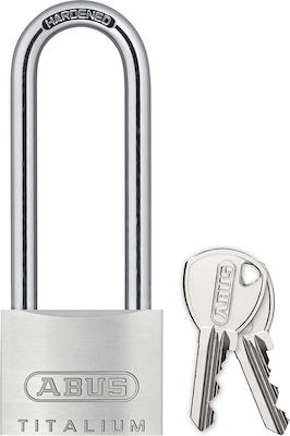 Abus Titalium 64Ti/50 HB80 Αλουμινένιο Λουκέτο Μακρύλαιμο με Κλειδί 80mm