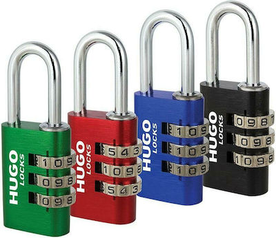 Hugo Locks PA20 Aluminum Padlock Brass Combination Green 20mm 1pcs