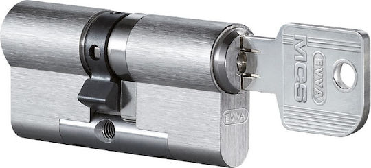 EVVA Κύλινδρος Κλειδαριάς Ασφαλείας Mcs 80mm (30-50) με 3 Κλειδιά Ασημί