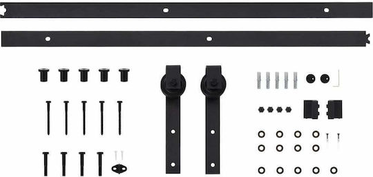 vidaXL Sliding Door Mechanism 200cm Black