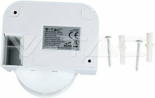V-TAC VT-8048 С Кабел Инфрачервен Датчик За Движение 180° Обхват 12m