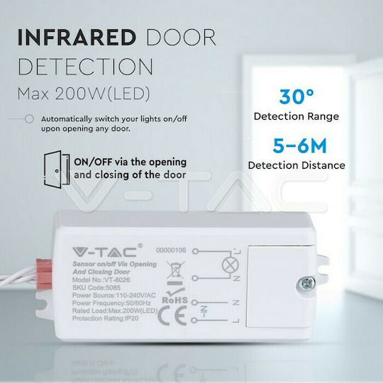 V-TAC VT-8026 PET Wired Infrared Motion Sensor