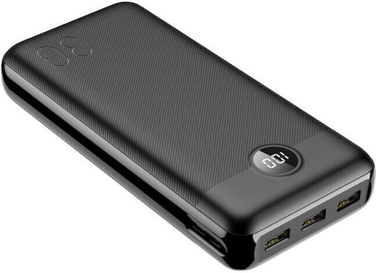Veger L30 VP3008PD Power Bank 30000mAh 20W με 3 Θύρες USB-A και Θύρα USB-C Μαύρο