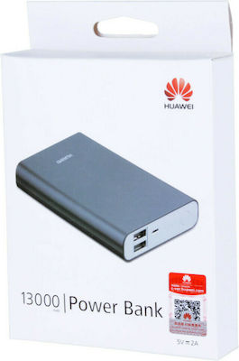 Huawei AP007 Power Bank 13000mAh με 2 Θύρες USB-A Γκρι