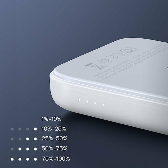 Joyroom JR-W020 MagSafe Power Bank 10000mAh 20W με Θύρα USB-A και Θύρα USB-C Power Delivery Λευκό