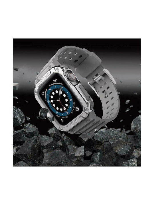 Hurtel Armored Калъф & Каишка Силикон Сив (Apple Watch 44/45/46mm/Ultra 49mm)