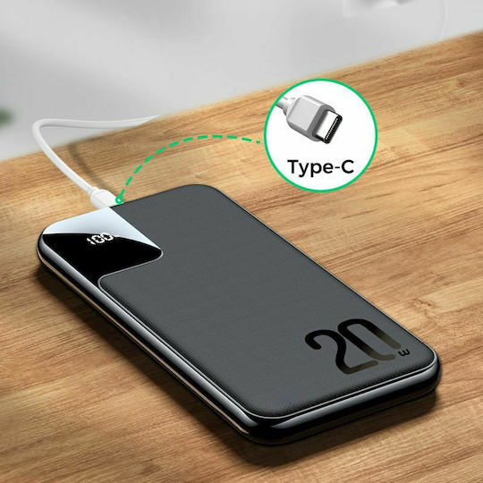 Joyroom JR-QP190 Plus Power Bank 20000mAh 20W with 2 USB-A Ports and USB-C Port Power Delivery Black