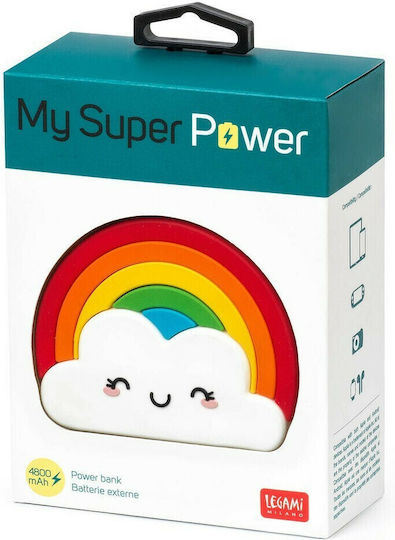 Legami Milano My Super Power 4800mAh cu Port USB-A Rainbow