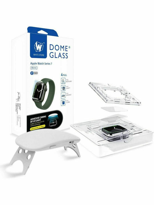 Whitestone Dome 2pack Закалено стъкло за Apple Watch 45 мм 2бр