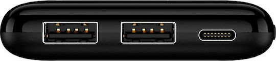 Setty Power Bank 5000mAh με 2 Θύρες USB-A Μαύρο
