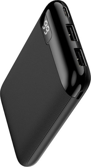 Setty Power Bank 5000mAh με 2 Θύρες USB-A Μαύρο
