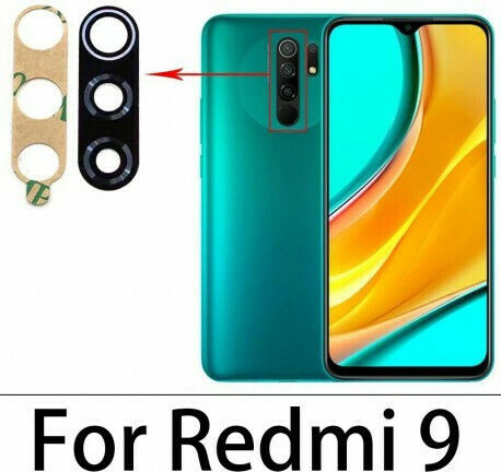 Τζαμάκι Κάμερας Μαύρο για Redmi 9