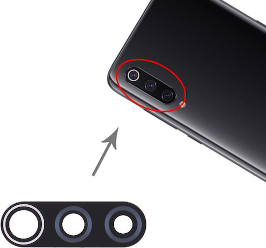Τζαμάκι Κάμερας Μαύρο για Redmi 9