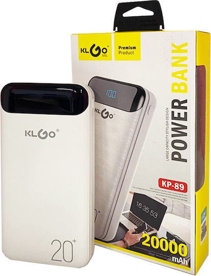 KLGO KP-89 Power Bank 20000mAh with USB-A Port White