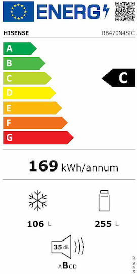 Hisense 361лт В200xШ60xД66.3см. Inox RB470N4SIC