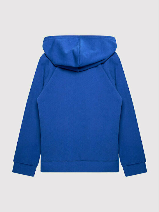Fleece Kids Sweatshirt with Hood and Pockets Blue Rival