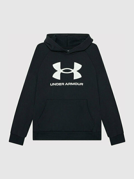 Fleece Παιδικό Φούτερ με Κουκούλα και Τσέπες Μαύρο Rival